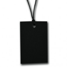 100 x Plain Black Stringed Card Clothing Tags 60mm x 40mm